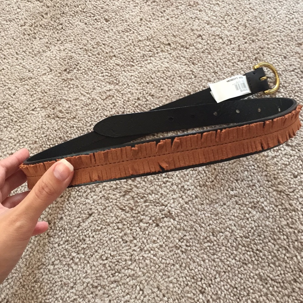 Fringe Skinny Fossil Belt